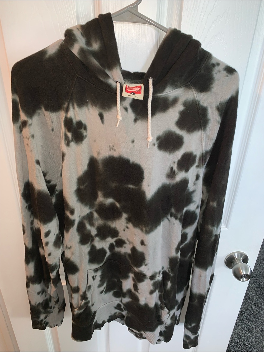 HOMAGE Black & Gray Tie-Dye Pullover Hoodie